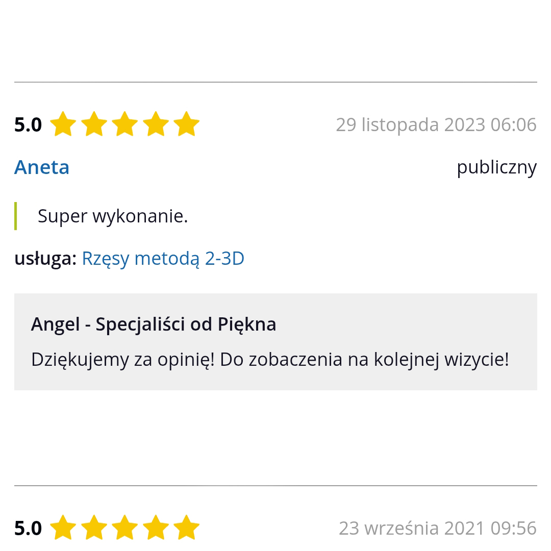 Przedłużanie rzęs Opinie 10