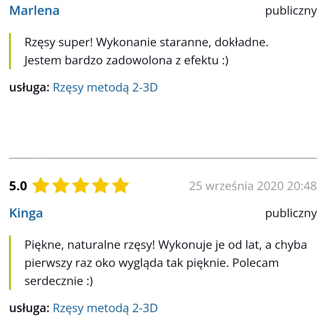 Przedłużanie rzęs Opinie 13