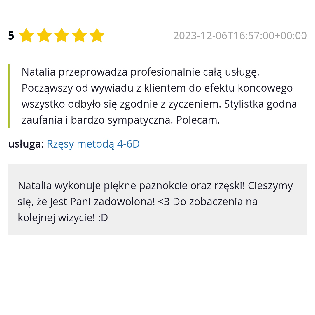 Przedłużanie rzęs Opinie 2